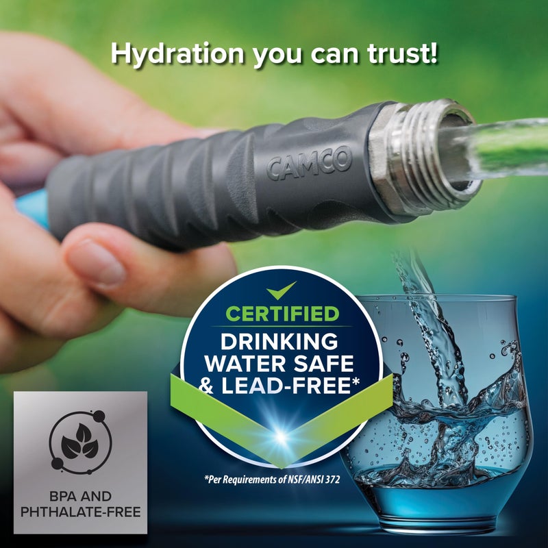 Camco EVOFlex 35-Ft RV Drinking Water Hose - Features Extra Flexible Design w/Stainless Steel Strain Relief Ends - Lead-Free, BPA-Free and Phthalate-Free - 5/8â€ Inside Diameter (22595) - Image 4